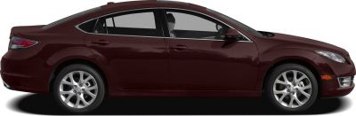 Side profile of sedan with 5-spoke alloy wheels and smooth aerodynamic lines