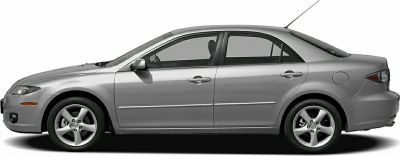 Side profile of a sedan with alloy wheels and smooth body lines.