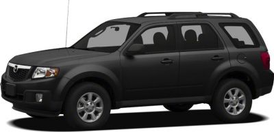 Side view of black mid-size SUV with roof rack and alloy wheels