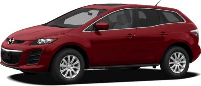 Red crossover SUV side profile with alloy wheels and sleek design