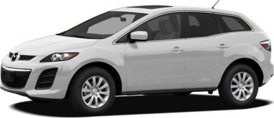 White midsize SUV side profile with alloy wheels and tinted windows