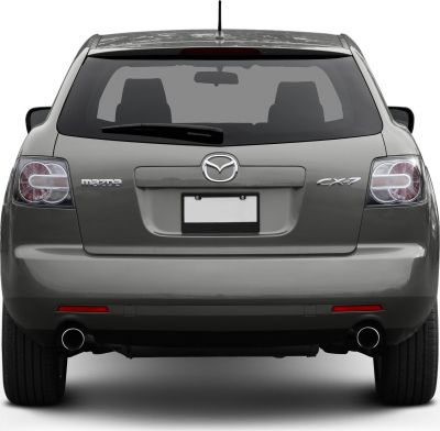 Dual exhaust tips and clear tail lights with rear windshield wiper