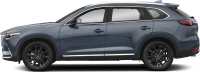 Side profile of an SUV with black multi-spoke alloy wheels and sleek design