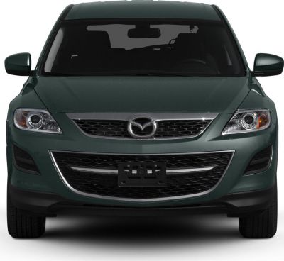 Front view of SUV with distinctive grille and angular headlights