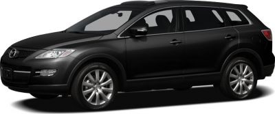 Side view of black SUV with alloy wheels and distinct profile