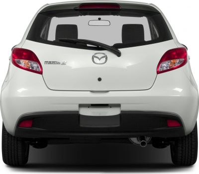 Rear view with distinctive tail lights and rear windshield wiper