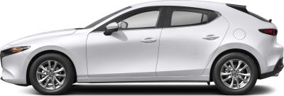 Side profile of silver hatchback with alloy wheels