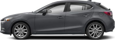 Sleek side profile with alloy wheels and hatchback design