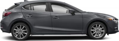 Side profile of hatchback with alloy wheels and chrome window trim