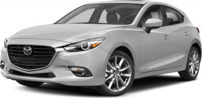 Front angle view of hatchback with sleek grille and alloy wheels
