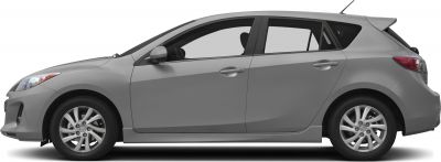 Silver hatchback side view with alloy wheels