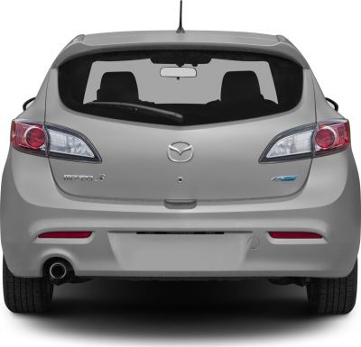 Hatchback rear view with distinctive taillights and rear windshield wiper