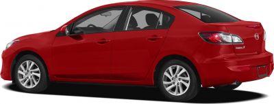 Red sedan side profile and rear with alloy wheels and distinct taillights