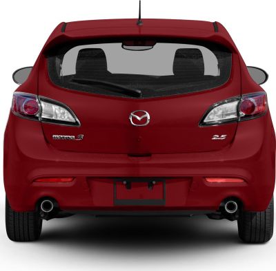 Rear view with dual exhaust, distinct taillights, and rear window wiper