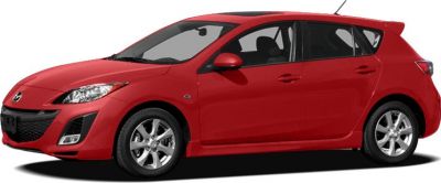 Red hatchback with modern headlights and sporty wheels