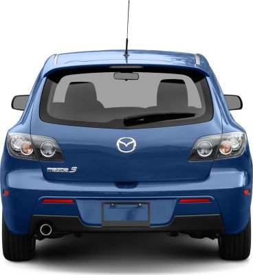 Rear view with clear taillights, rear wiper, and exhaust pipe