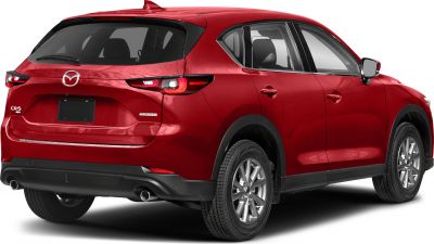 Red SUV rear and side view with sleek taillights and dual exhaust