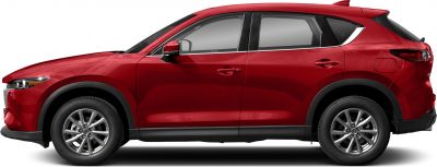 Red SUV side profile with alloy wheels and tinted windows