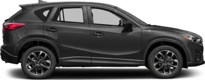 Side profile of SUV with alloy wheels and aerodynamic design