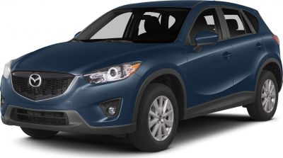 Compact SUV front angled view with prominent headlights and grille