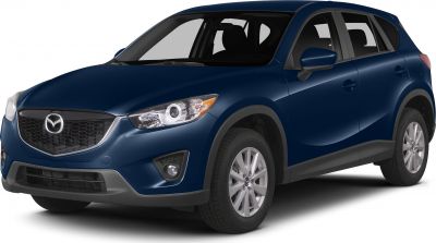 Front-side view of a blue compact SUV with modern headlights and grille