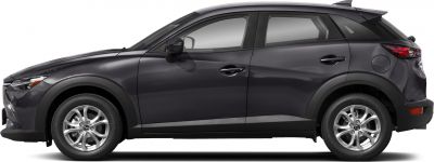 Black compact SUV side profile with alloy wheels