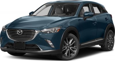 Front angle view of compact crossover SUV with sleek headlights and alloy wheels