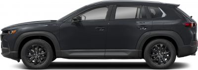 Sleek SUV side profile with black alloy wheels and tinted windows
