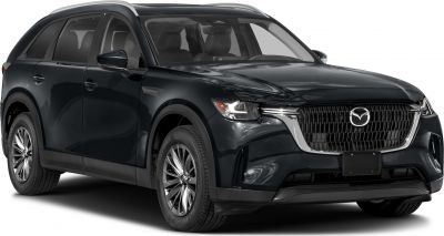 Front view of SUV with bold grille and LED headlights