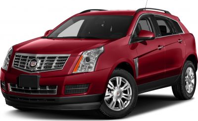 Front-side view showing grille, headlights, alloy wheels of red luxury SUV.