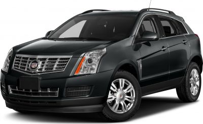 SUV front three-quarter view with chrome grille and alloy wheels