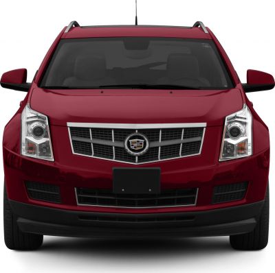 Front view of a vehicle with distinctive grille and headlights