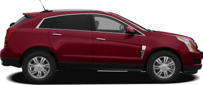 Side profile of modern SUV with chrome roof rails and tinted windows