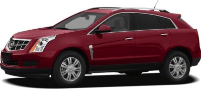 Sleek red SUV side profile with distinct wheels and windows.