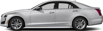 Sleek sedan side profile with alloy wheels and four doors.