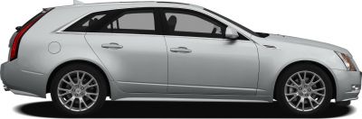 Silver sport wagon side profile with alloy wheels and roof rails