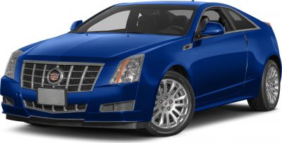 Front grille and side profile of blue 2011 coupe with angular headlights