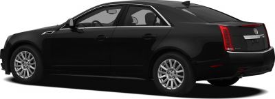 Black sedan with chrome trim and silver alloy wheels