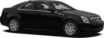 Side profile of a black sedan with alloy wheels