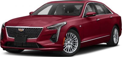 Front mesh grille with Cadillac emblem and vertical LED headlights