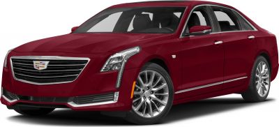 Luxury sedan front view with LED headlights and chrome grille