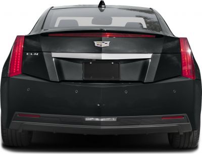 Rear view with vertical tail lights and distinctive trunk design