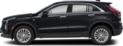 Side profile of a sleek modern SUV with distinctive wheels and window trim