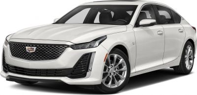 Front view of mid-size luxury sedan with detailed grille and sleek LED headlights