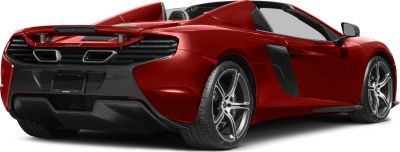 Red convertible sports car rear with dual exhausts and alloy wheels