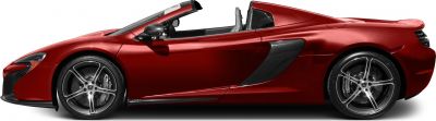 Convertible sports car side profile with open roof and aerodynamic design