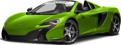 Green convertible with aerodynamic front air intakes and alloy wheels