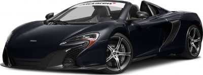 Front view of a convertible sports car with aerodynamic design and sharp headlights