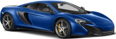 Blue mid-engine sports coupe with carbon fiber accents and alloy wheels