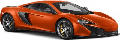 Aerodynamic coupe with front air intakes and alloy wheels